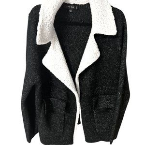 Love Tree Open Front Cardigan Shacket Sherpa